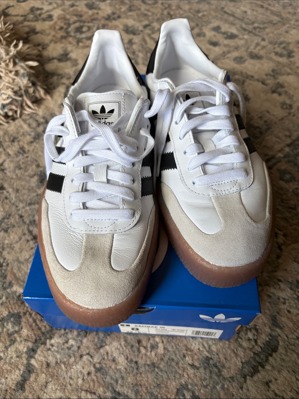Adidas Sambae White Leather Low-Top Sneaker